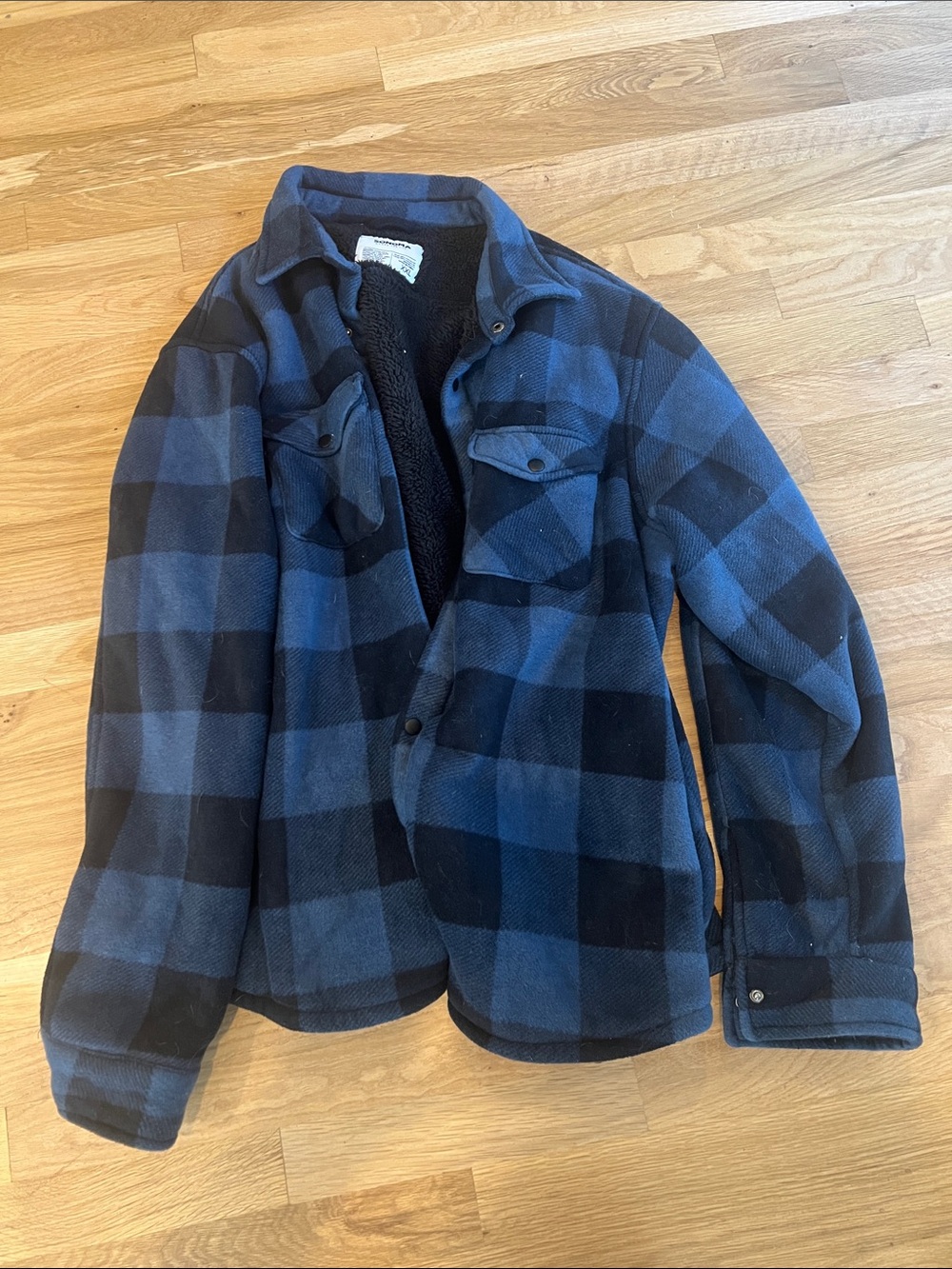 Sonoma Blue and Black Plaid Sherpa-Lined Field Jacket XXL